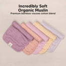 KeaBabies Lumi Muslin Burp Cloths - Lavender