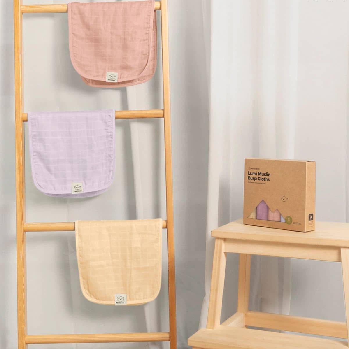 KeaBabies Lumi Muslin Burp Cloths - Lavender