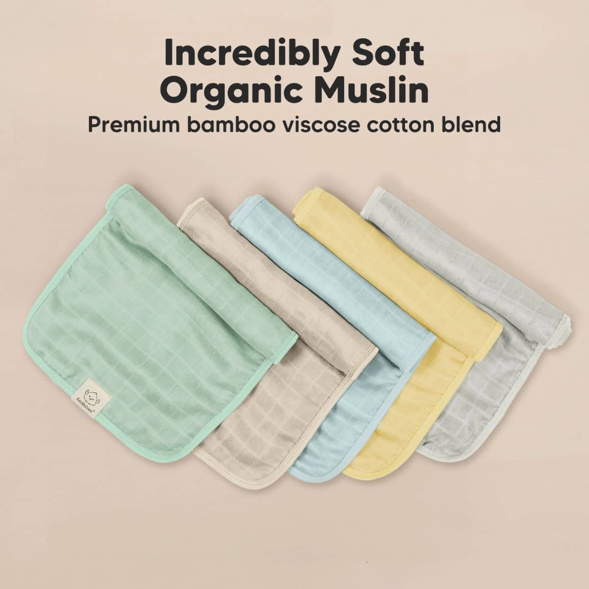 KeaBabies Lumi Muslin Burp Cloths - Mirage