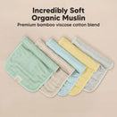 KeaBabies Lumi Muslin Burp Cloths - Mirage