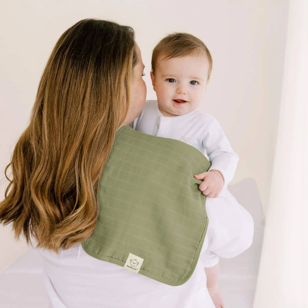 KeaBabies Lumi Muslin Burp Cloths - Pine