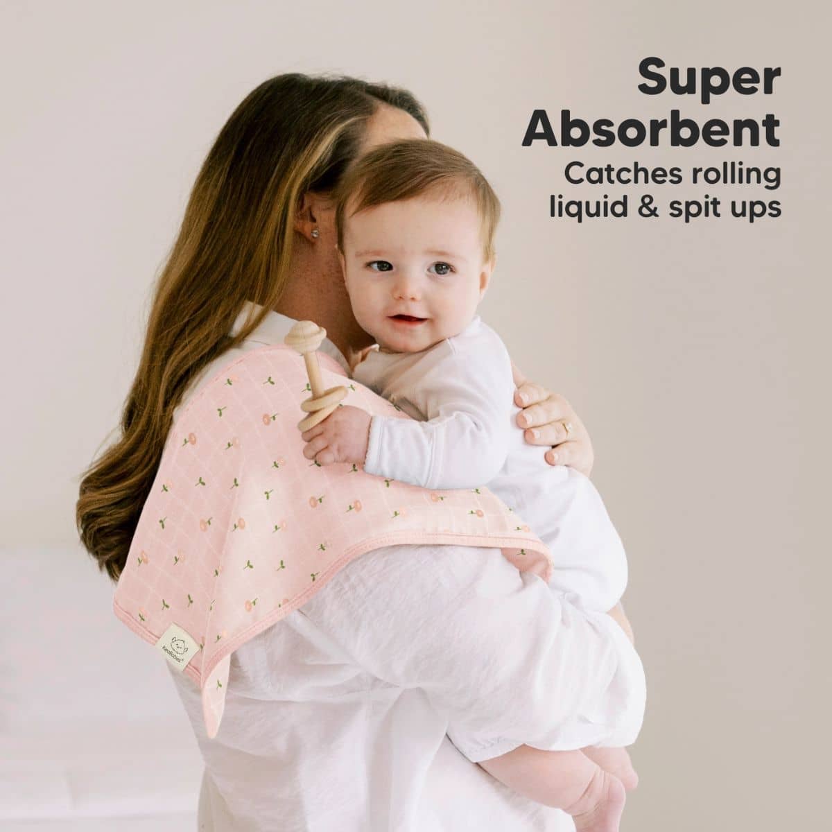 KeaBabies Lumi Muslin Burp Cloths - Wild Bloom