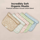 KeaBabies Lumi Muslin Burp Cloths - Wild Bloom