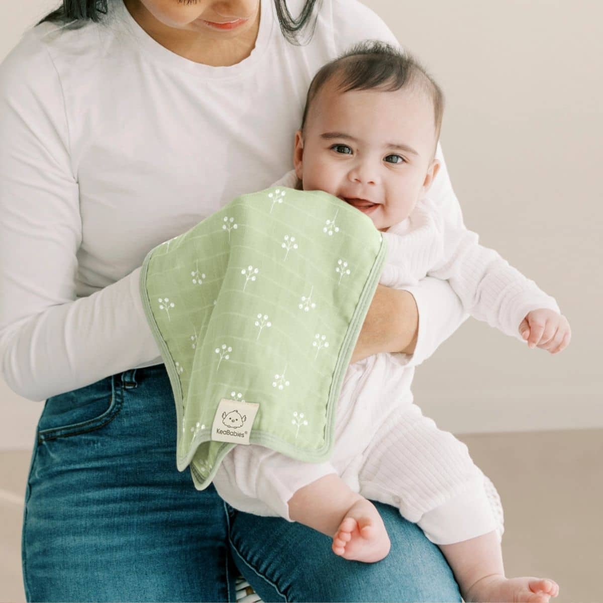 KeaBabies Lumi Muslin Burp Cloths - Wild Bloom