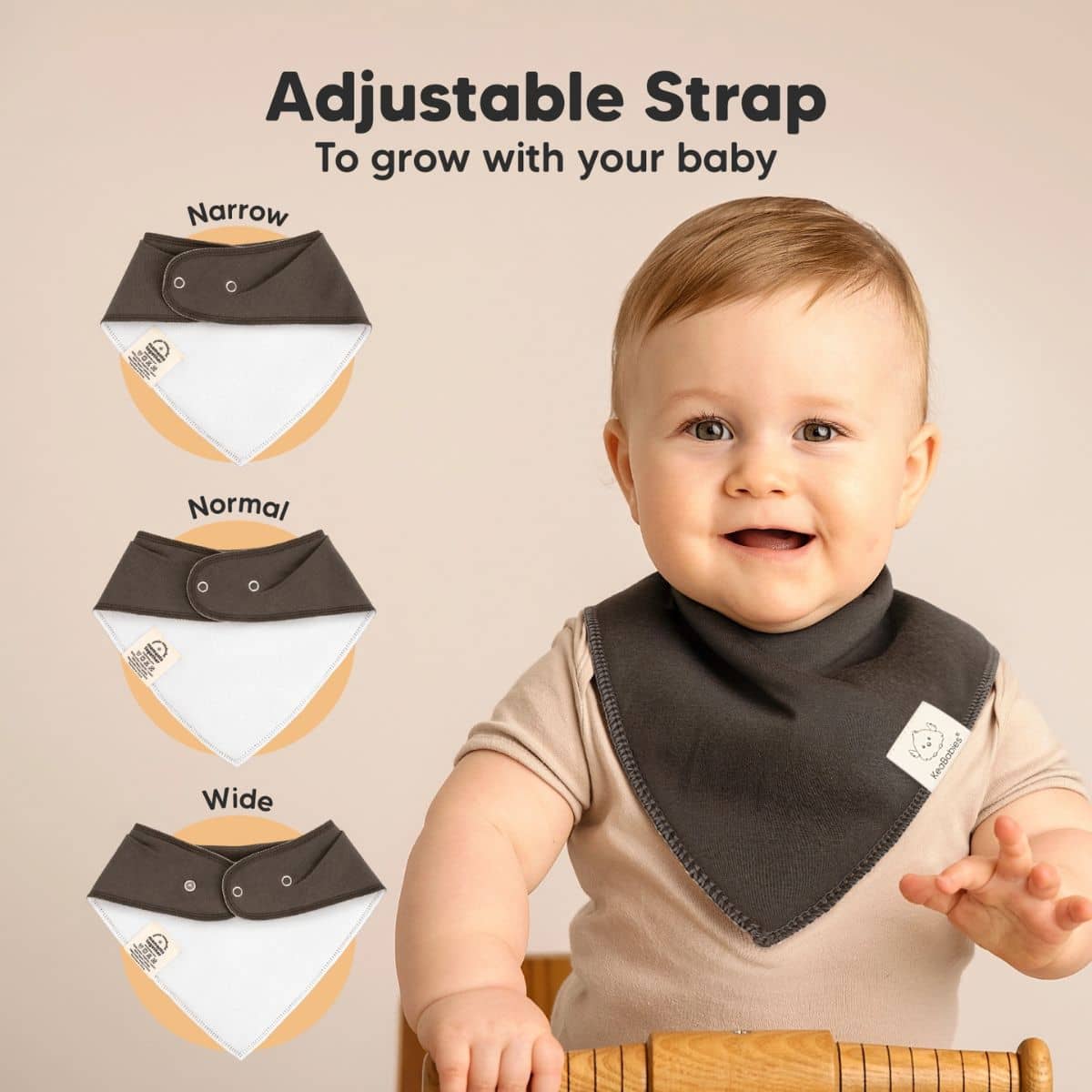 KeaBabies Organic Bandana Bibs Set - Basics