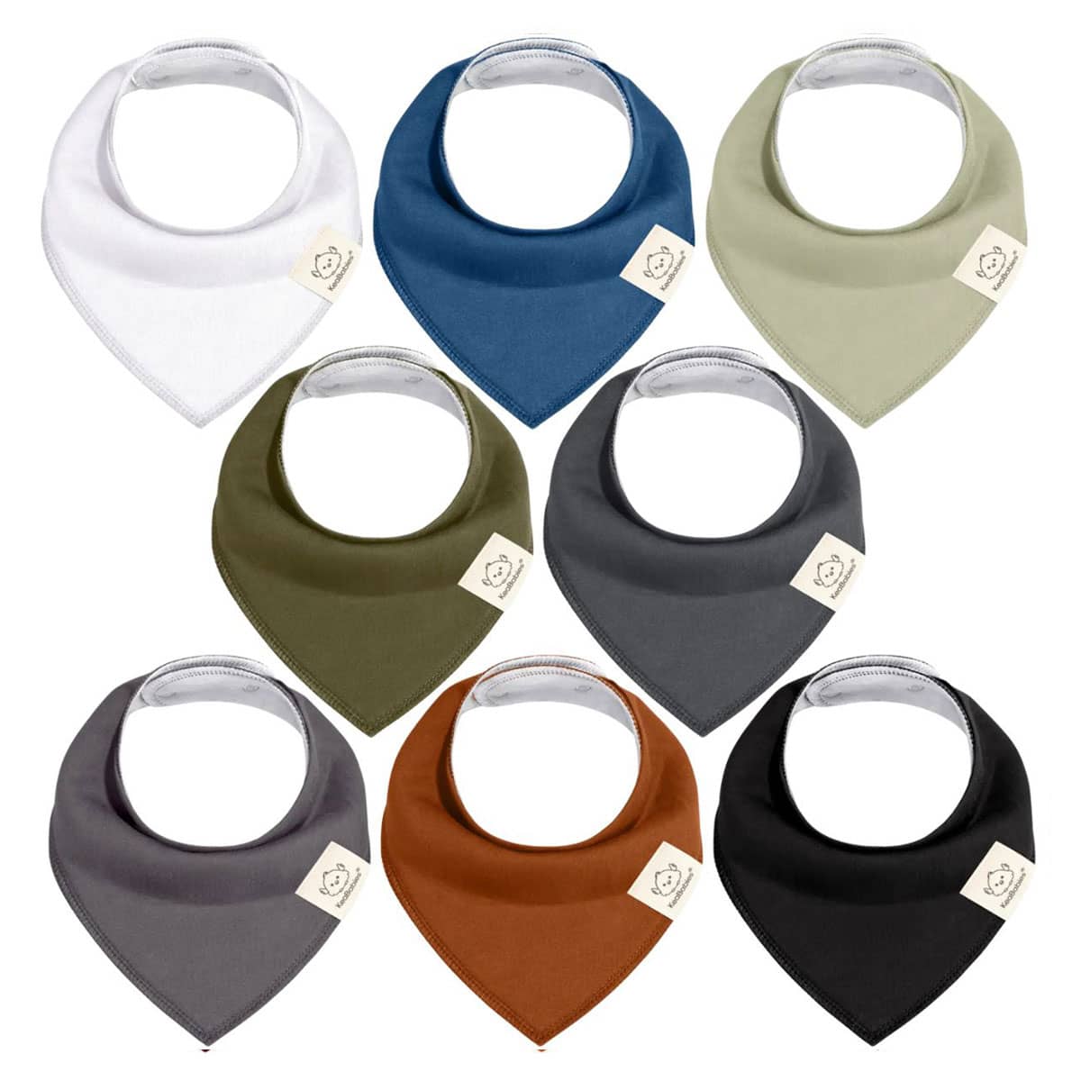 KeaBabies Organic Bandana Bibs Set - Basics