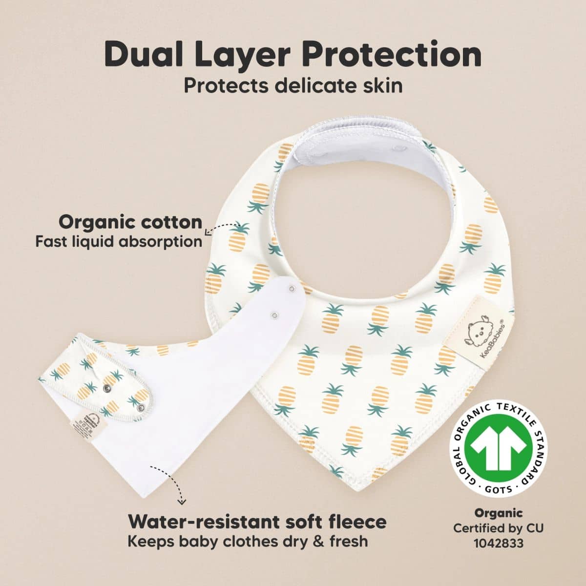 KeaBabies Organic Bandana Bibs Set - Beach Day