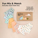 KeaBabies Organic Bandana Bibs Set - Beach Day