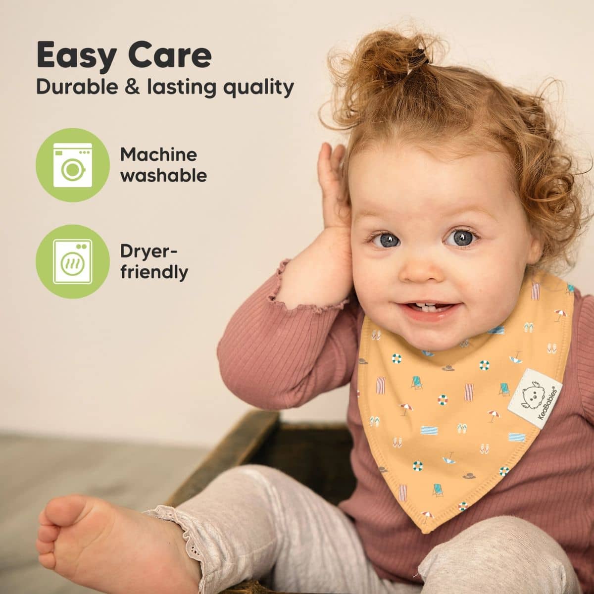 KeaBabies Organic Bandana Bibs Set - Beach Day