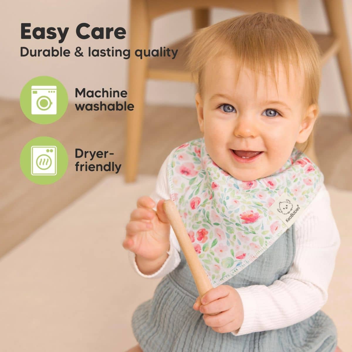 KeaBabies Organic Bandana Bibs Set - Flourish