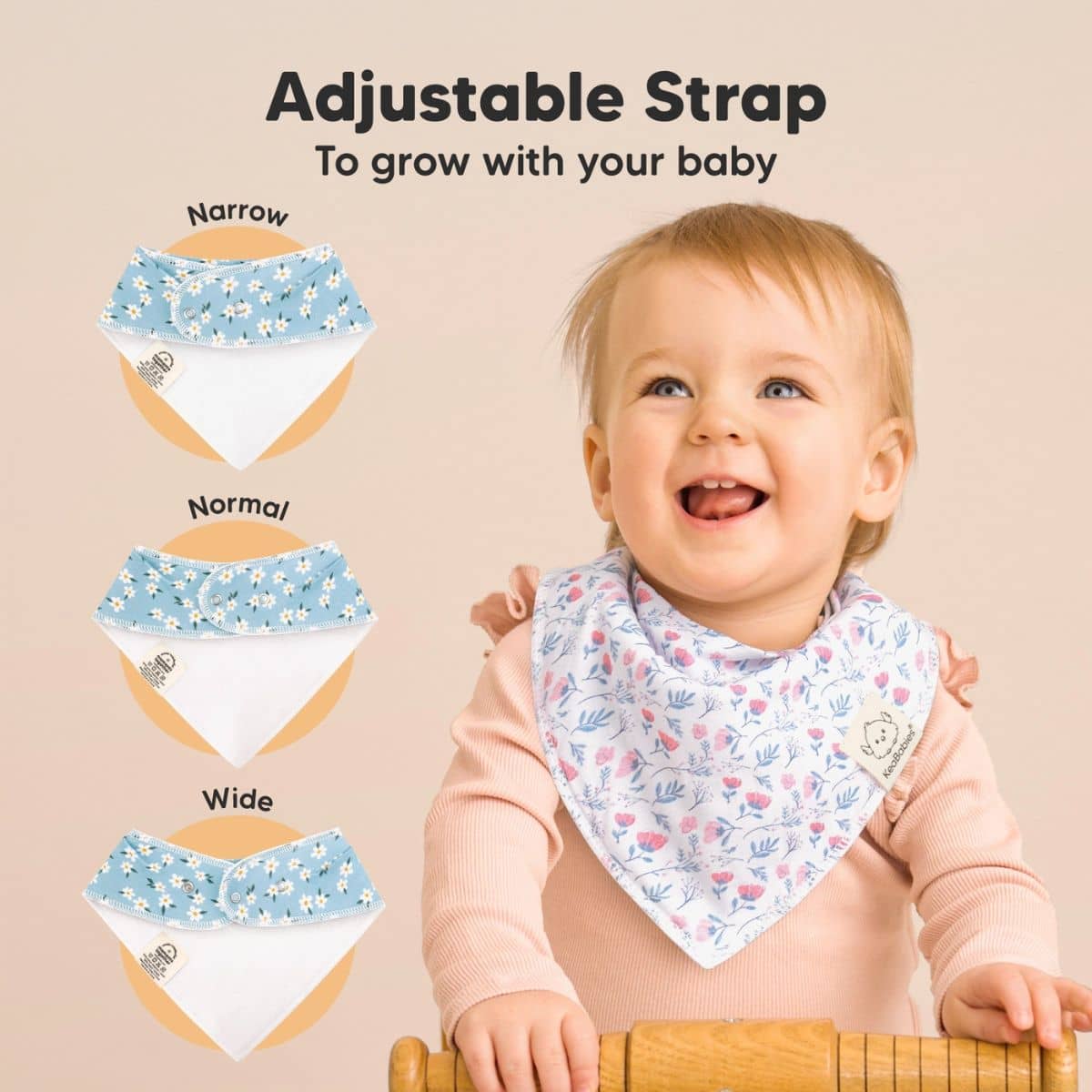 KeaBabies Organic Bandana Bibs Set - Flourish