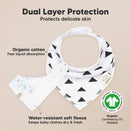 KeaBabies Organic Bandana Bibs Set - Grayscape