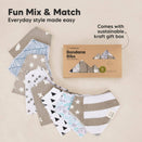 KeaBabies Organic Bandana Bibs Set - Grayscape