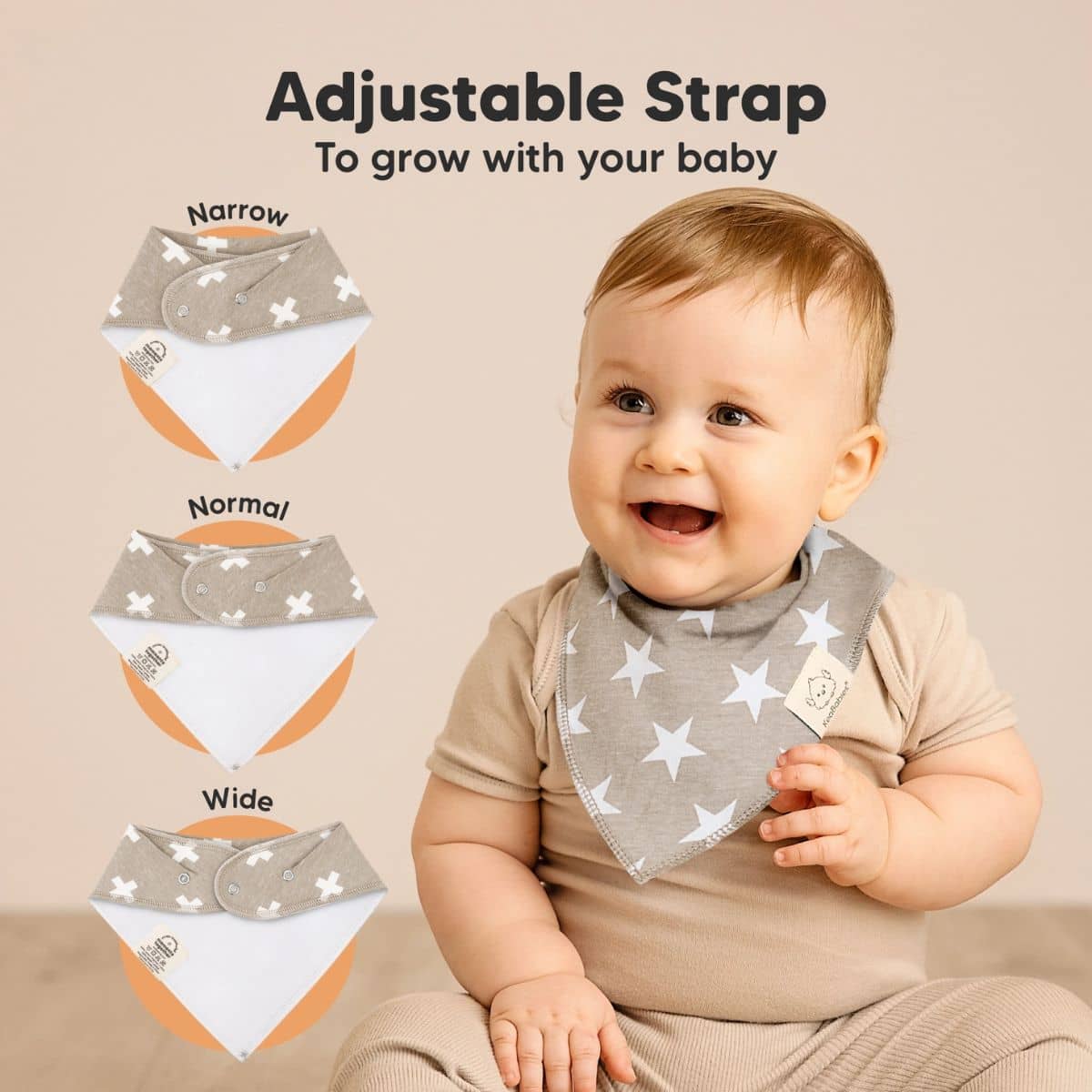 KeaBabies Organic Bandana Bibs Set - Grayscape