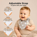KeaBabies Organic Bandana Bibs Set - Grayscape