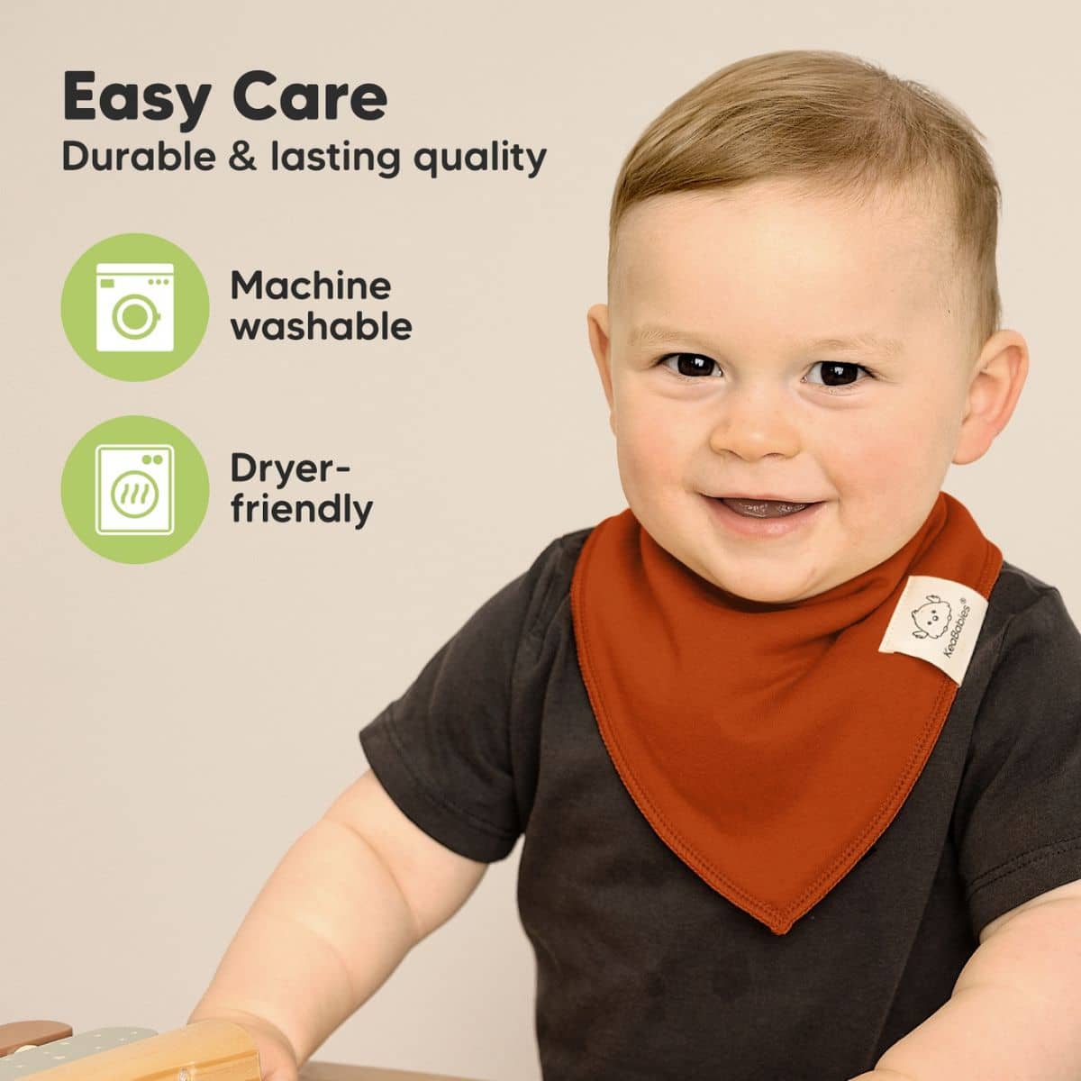 KeaBabies Organic Bandana Bibs Set - Hunter