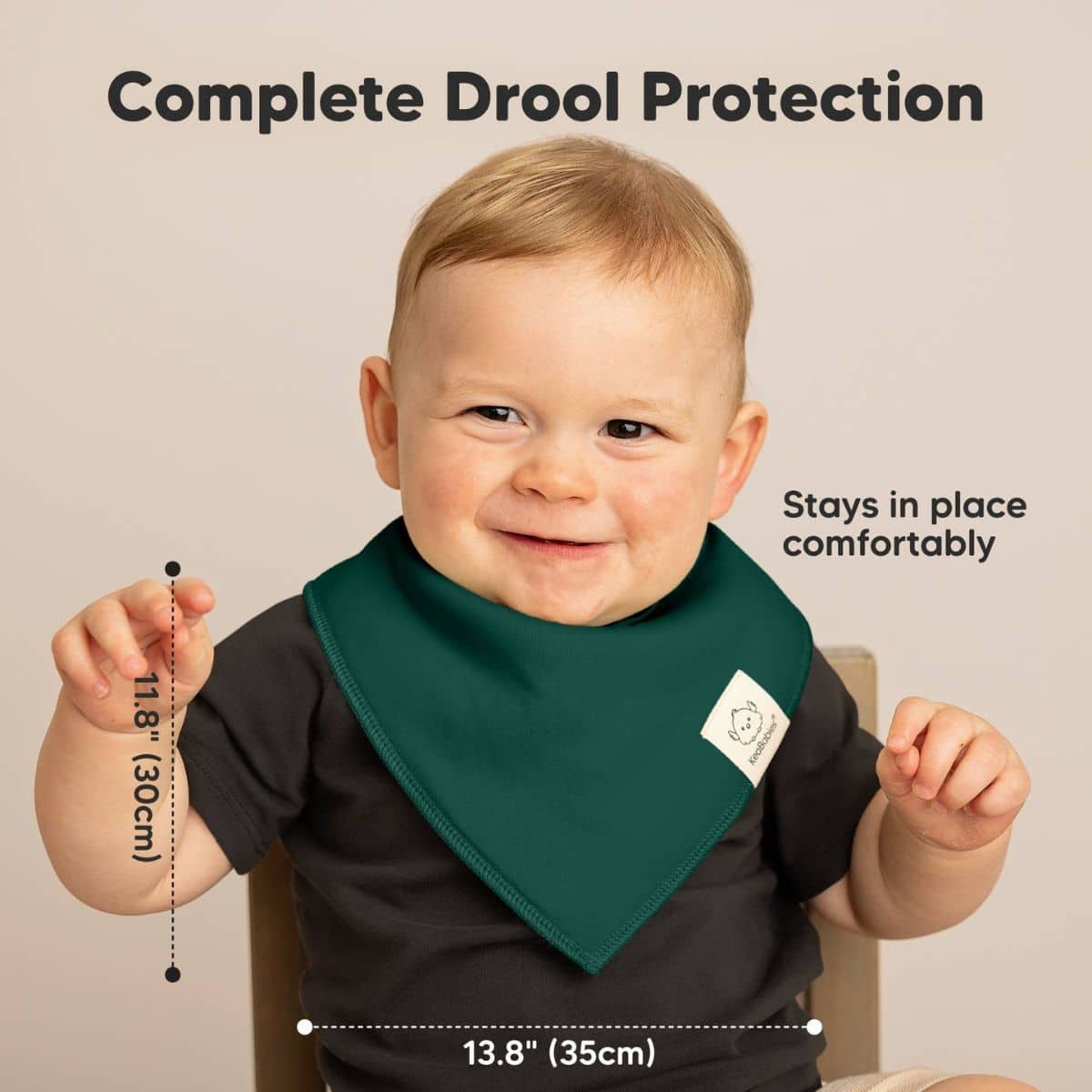 KeaBabies Organic Bandana Bibs Set - Hunter