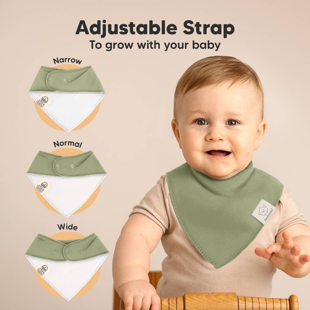 KeaBabies Organic Bandana Bibs Set - Hunter