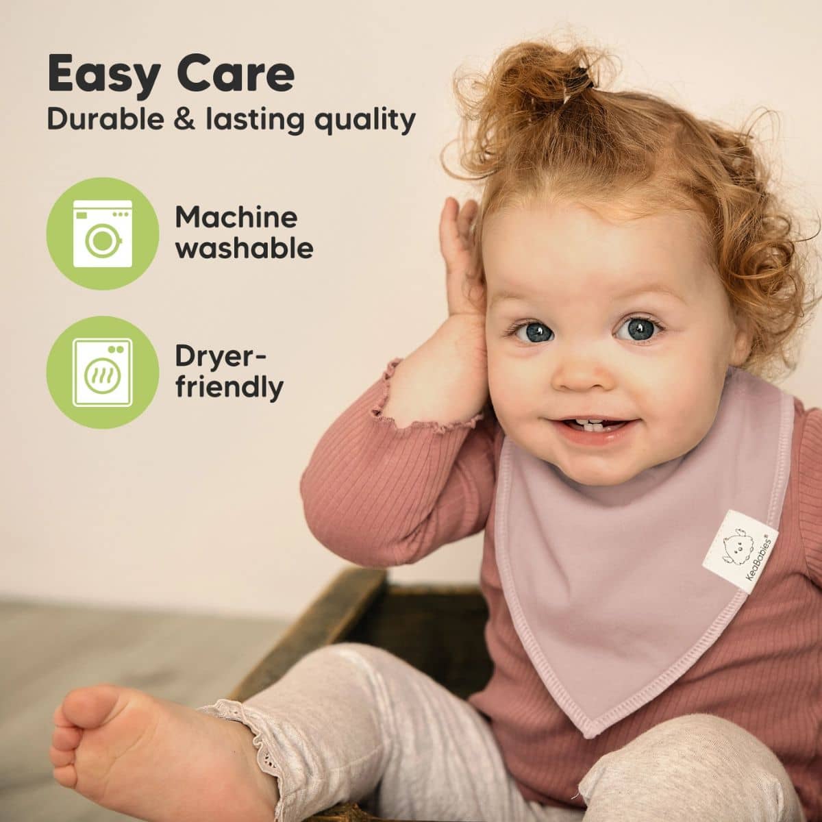KeaBabies Organic Bandana Bibs Set - Mauve
