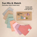 KeaBabies Organic Bandana Bibs Set - Muted Pastel