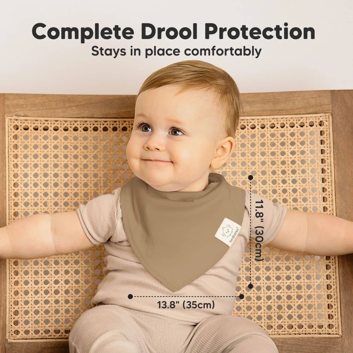 KeaBabies Organic Bandana Bibs Set - Terracotta