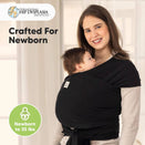 KeaBabies Original Baby Wrap Carrier - Trendy Black