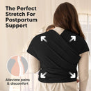 KeaBabies Original Baby Wrap Carrier - Trendy Black