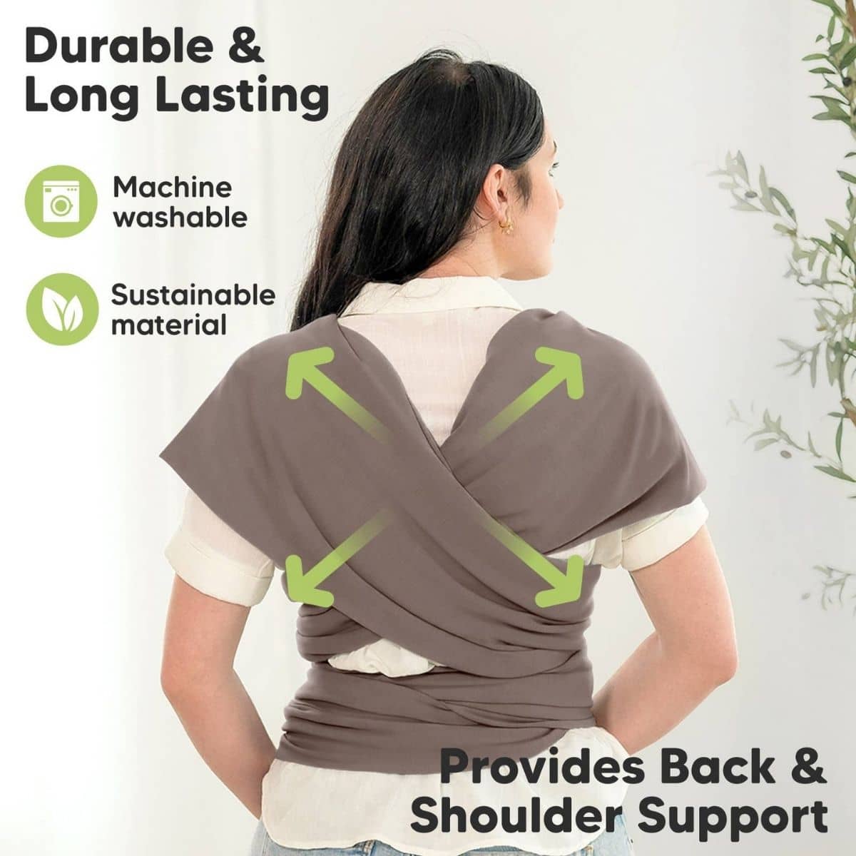 KeaBabies Original Baby Wrap Carrier - Copper Gray