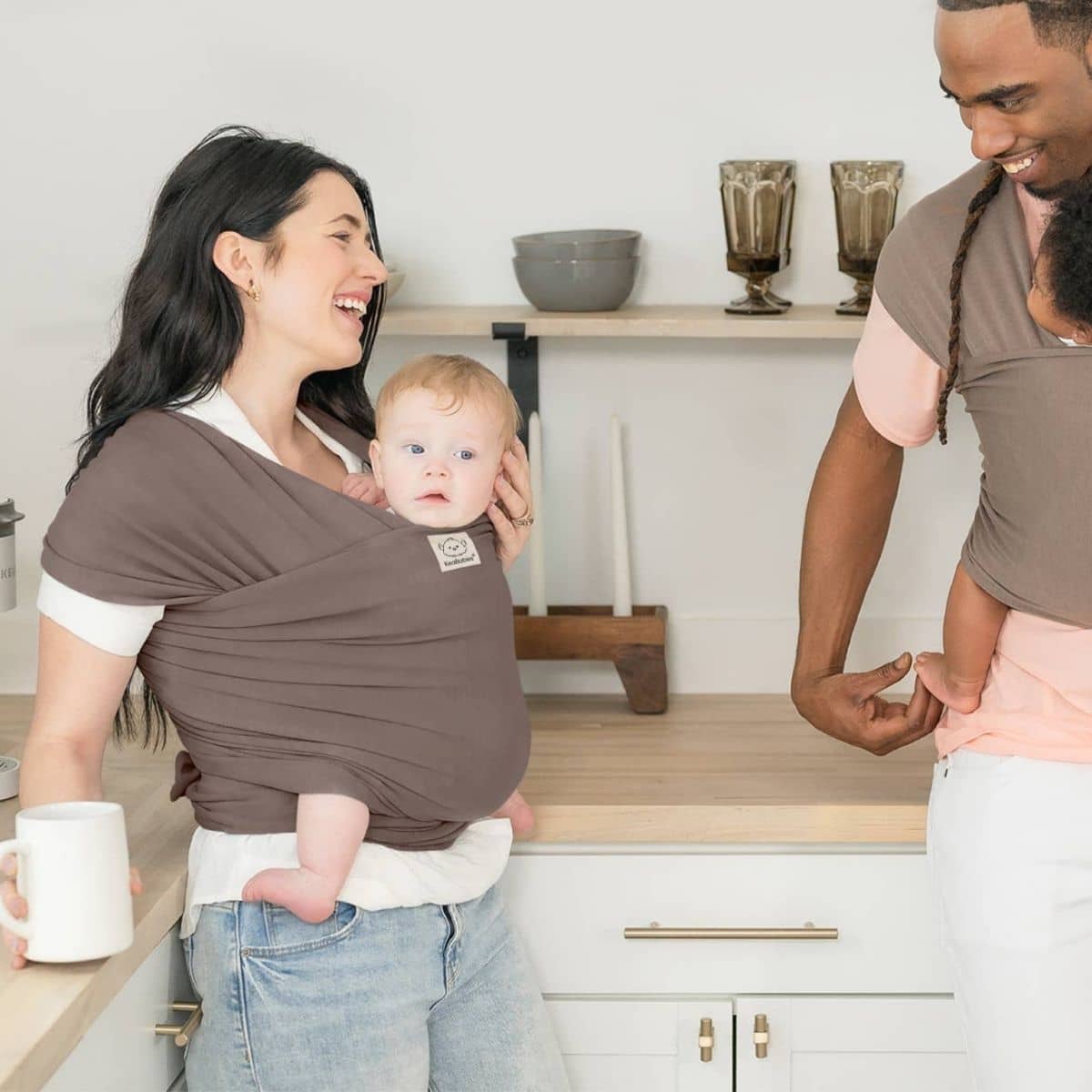 KeaBabies Original Baby Wrap Carrier - Copper Gray