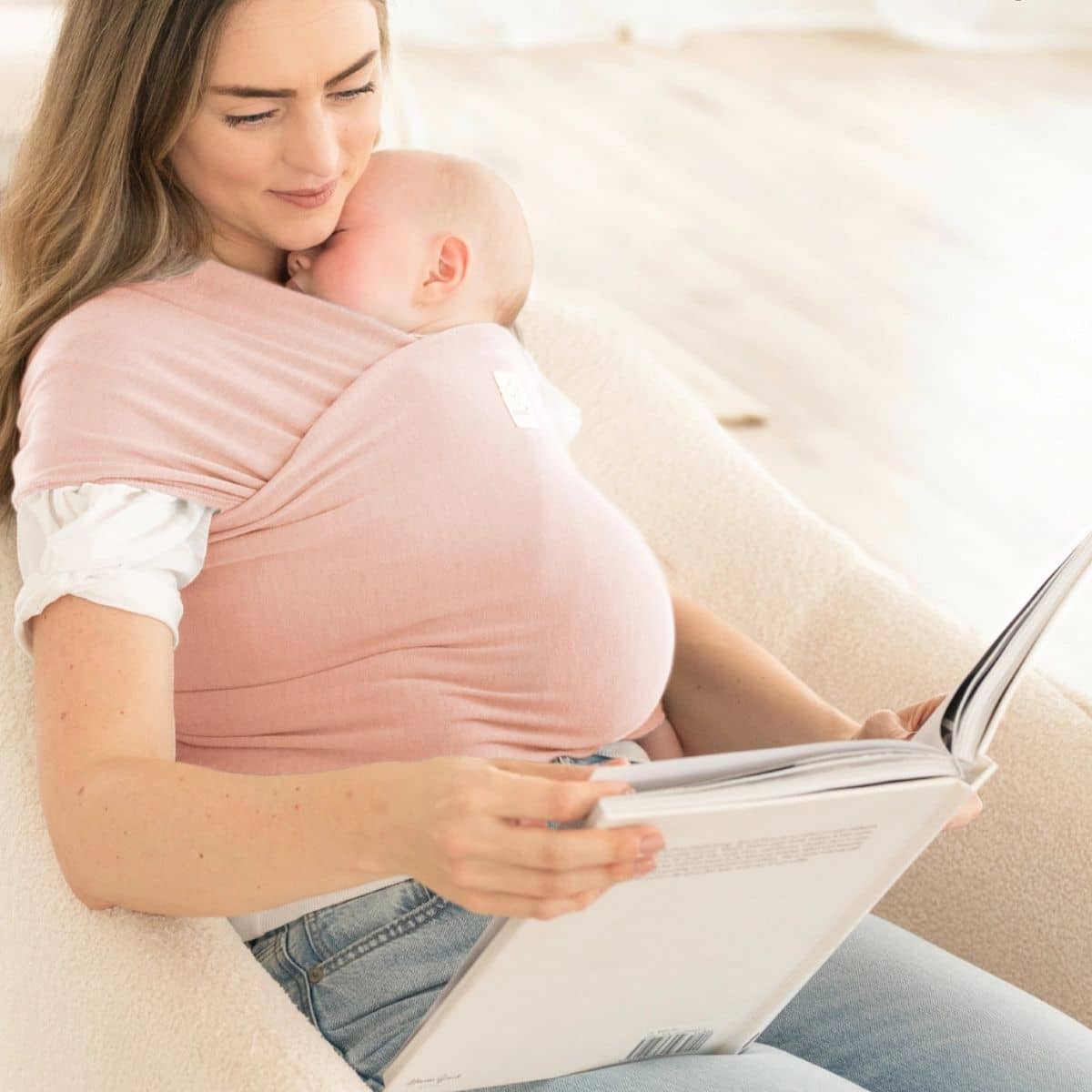 KeaBabies Original Baby Wrap Carrier - Dusty Pink