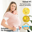 KeaBabies Original Baby Wrap Carrier - Dusty Pink