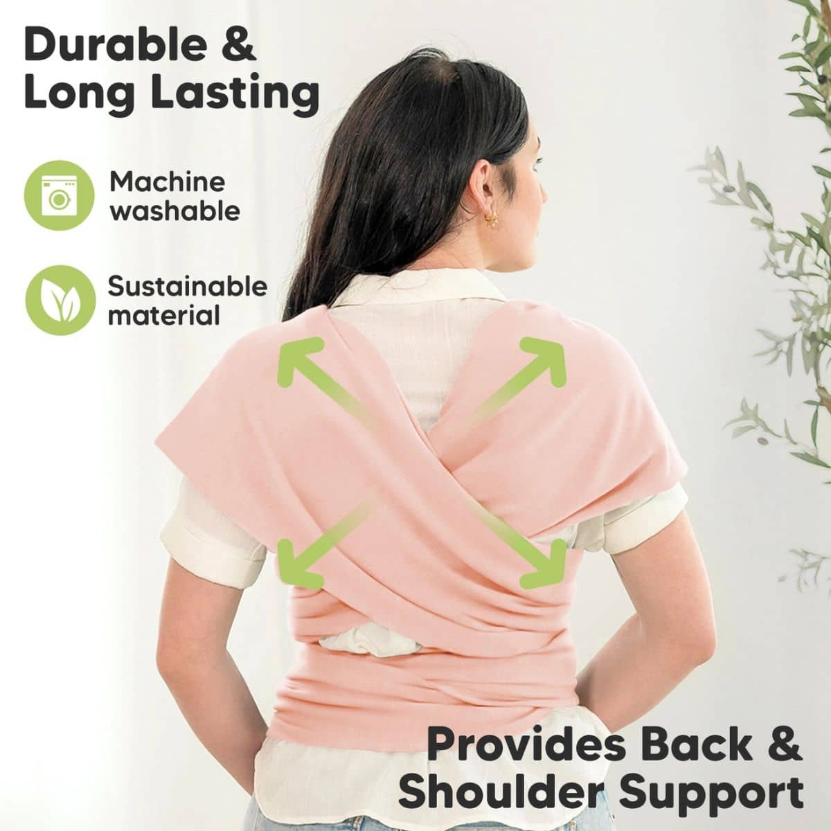 KeaBabies Original Baby Wrap Carrier - Dusty Pink