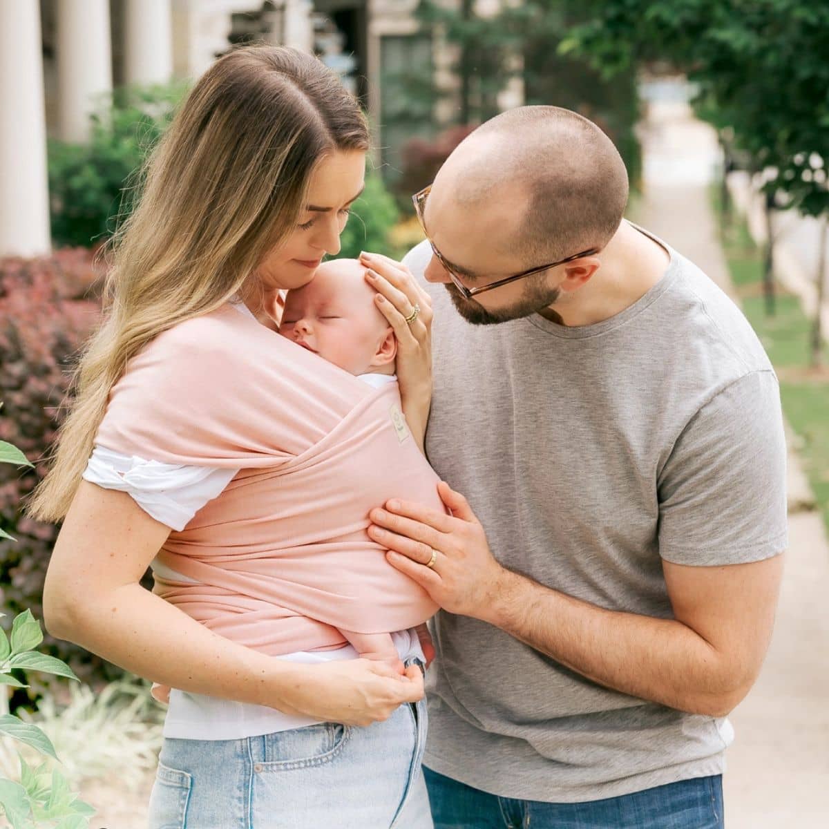 KeaBabies Original Baby Wrap Carrier - Dusty Pink