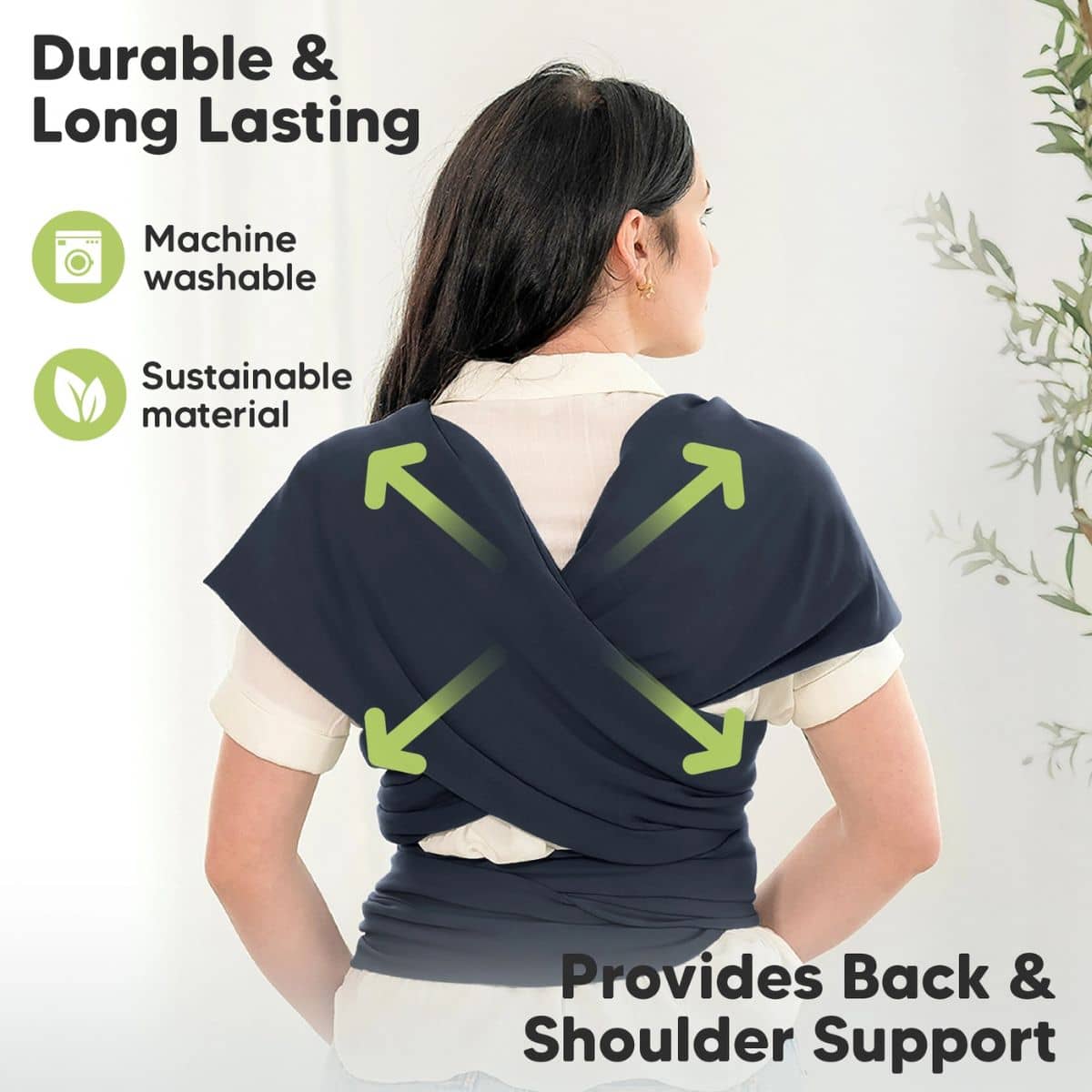 KeaBabies Original Baby Wrap Carrier - Midnight