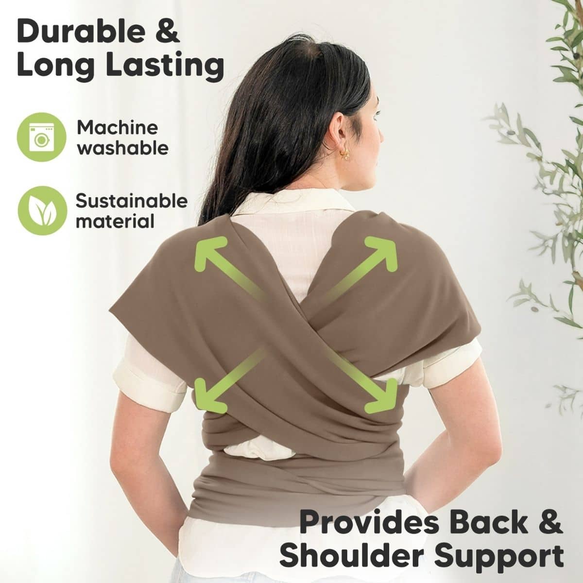 KeaBabies Original Baby Wrap Carrier - Saddle Brown