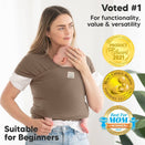 KeaBabies Original Baby Wrap Carrier - Saddle Brown