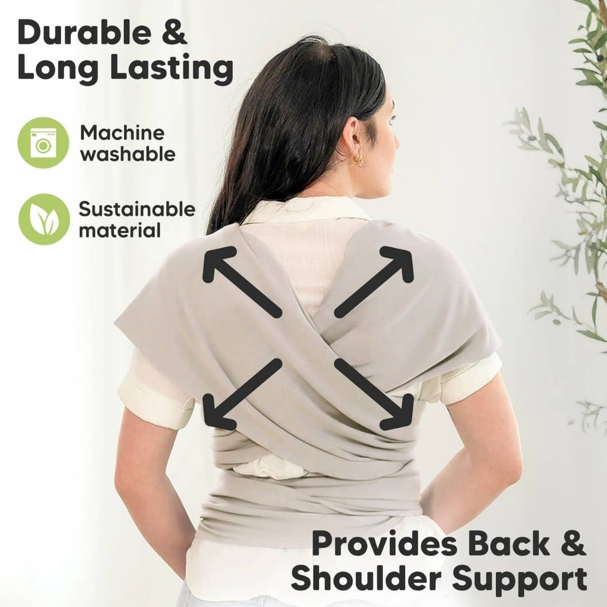 KeaBabies Original Baby Wrap Carrier - Stone Gray