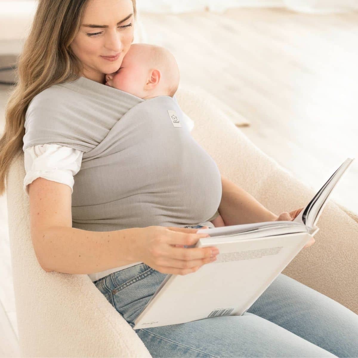 KeaBabies Original Baby Wrap Carrier - Stone Gray