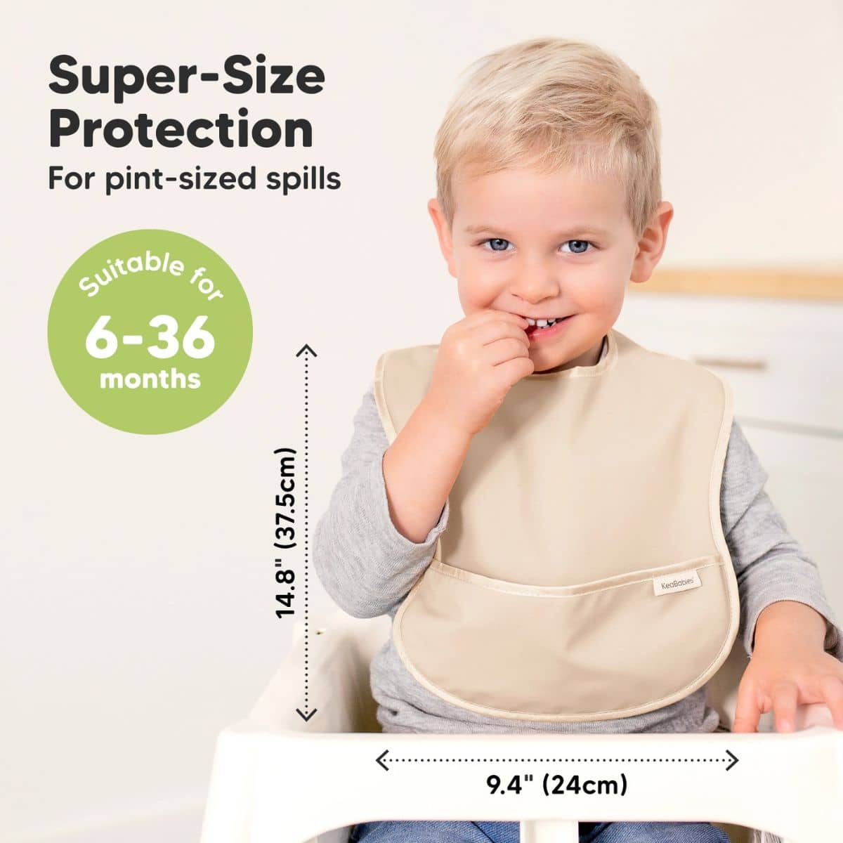 KeaBabies Presto Waterproof Baby Bibs Set - Slate