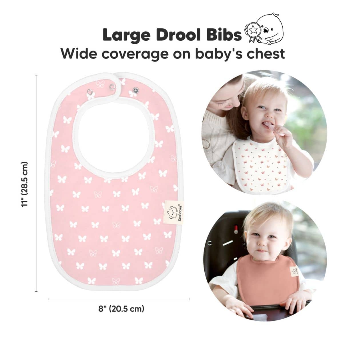 KeaBabies Urban Organic Baby Bibs Set - Butterflies