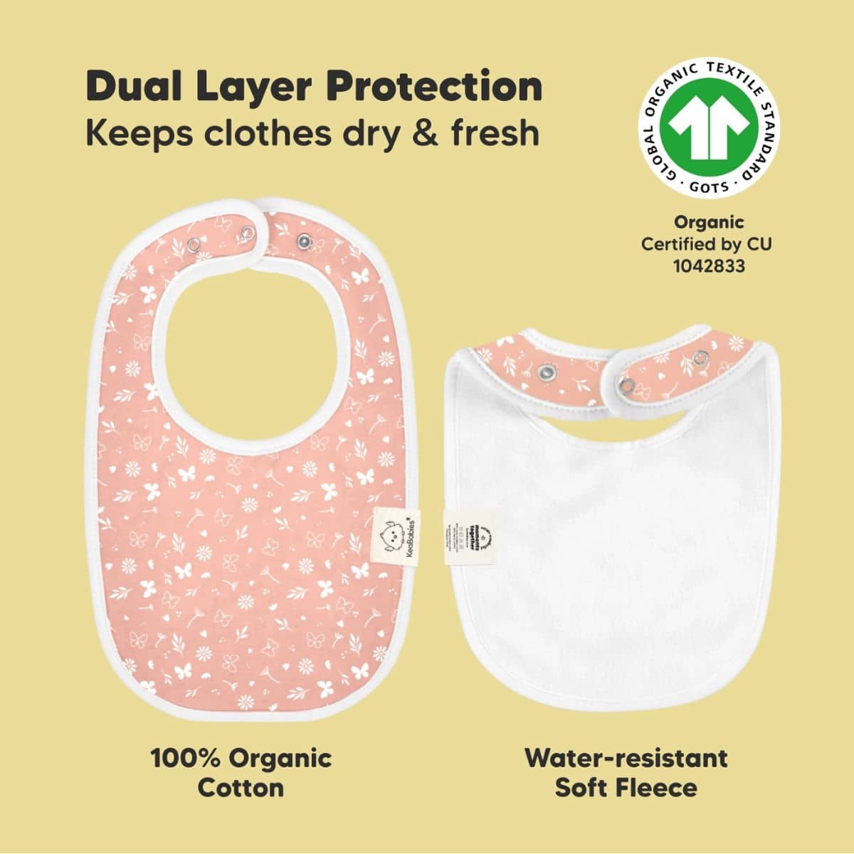 KeaBabies Urban Organic Baby Bibs Set - Butterflies