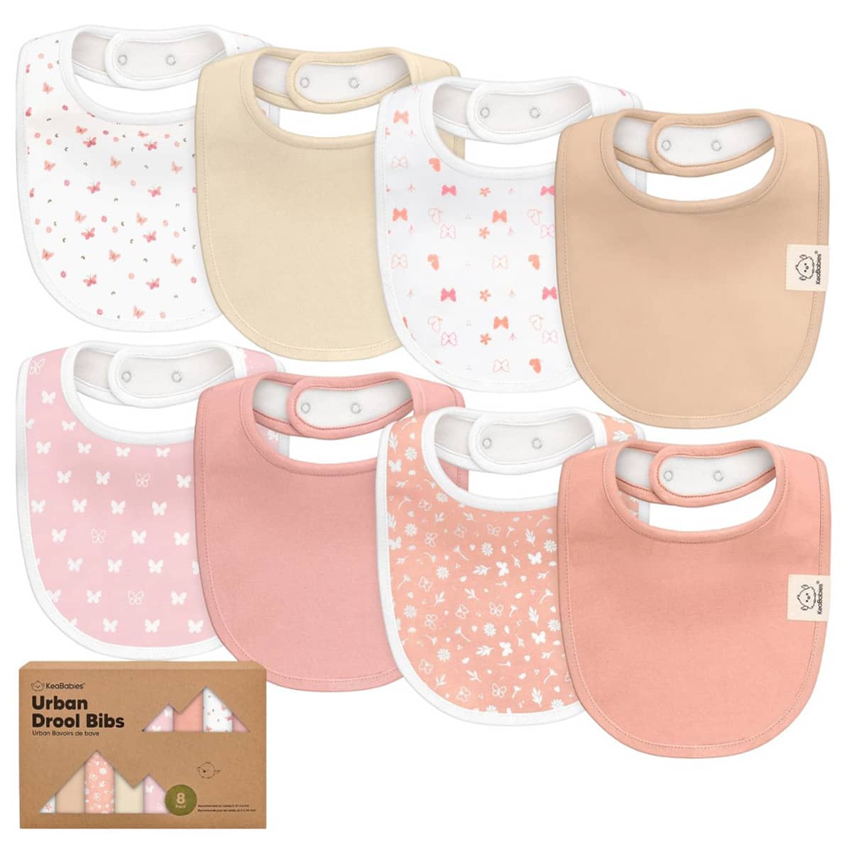 KeaBabies Urban Organic Baby Bibs Set - Butterflies