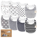 KeaBabies Urban Organic Baby Bibs Set - Grayscale