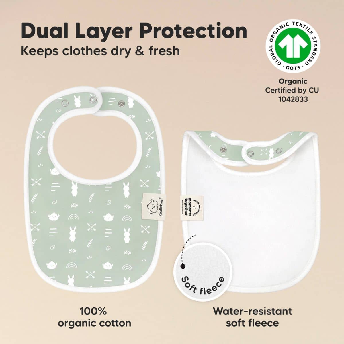 KeaBabies Urban Organic Baby Bibs Set - Nordic