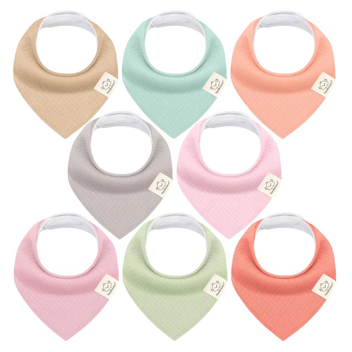 KeaBabies Quin Organic Bandana Bibs Set - Muted Pastel