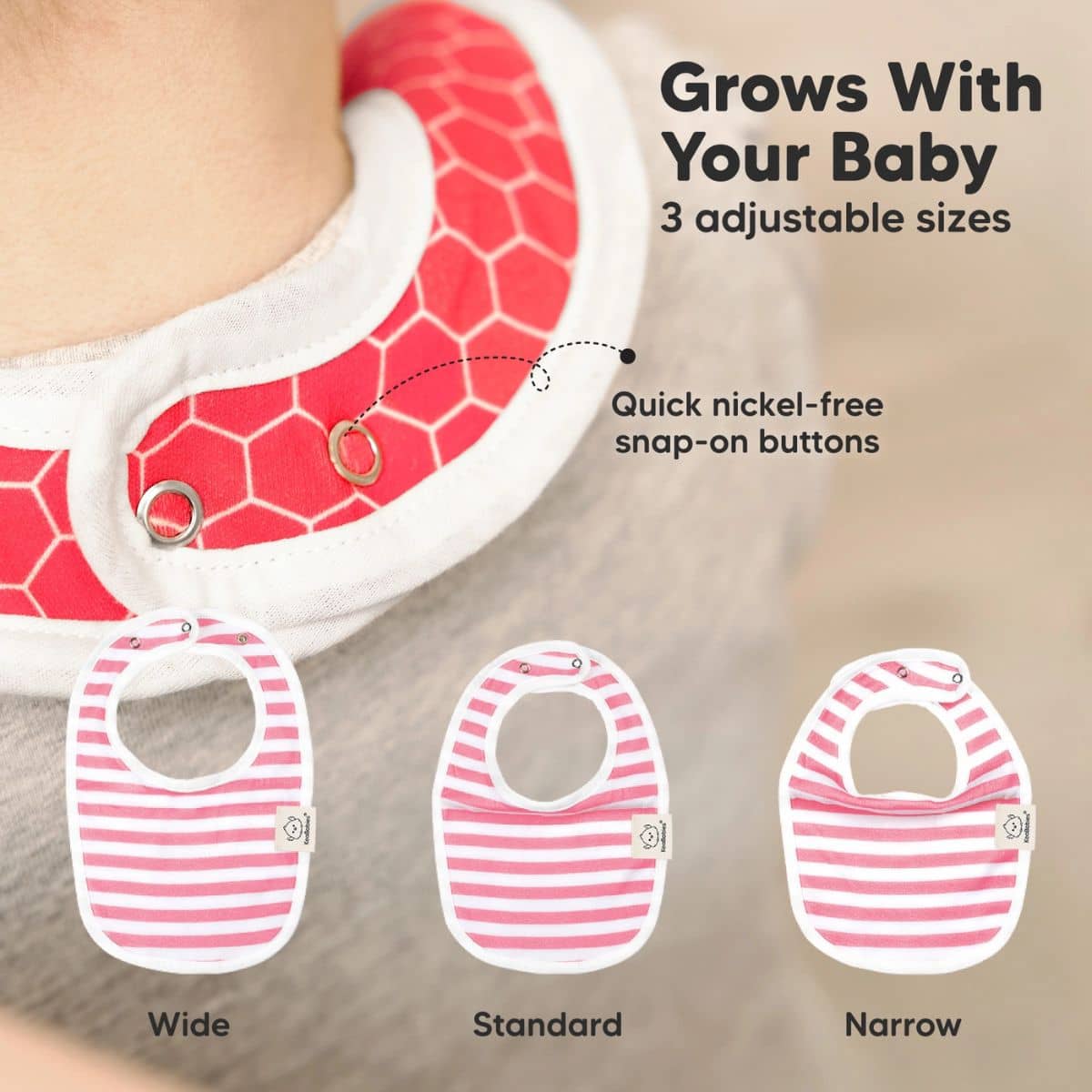 KeaBabies Urban Organic Baby Bibs Set - Blush