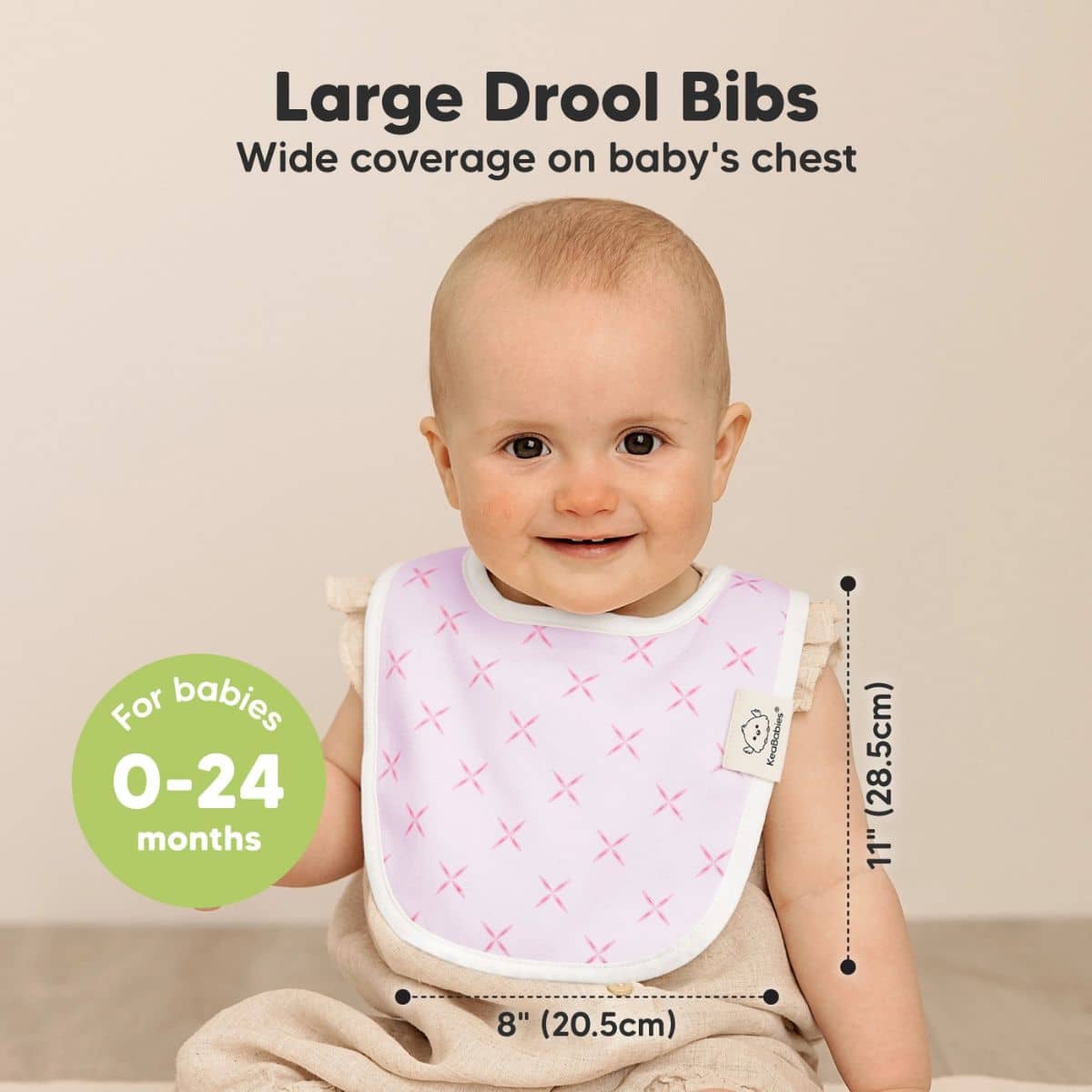 KeaBabies Urban Organic Baby Bibs Set - Blush