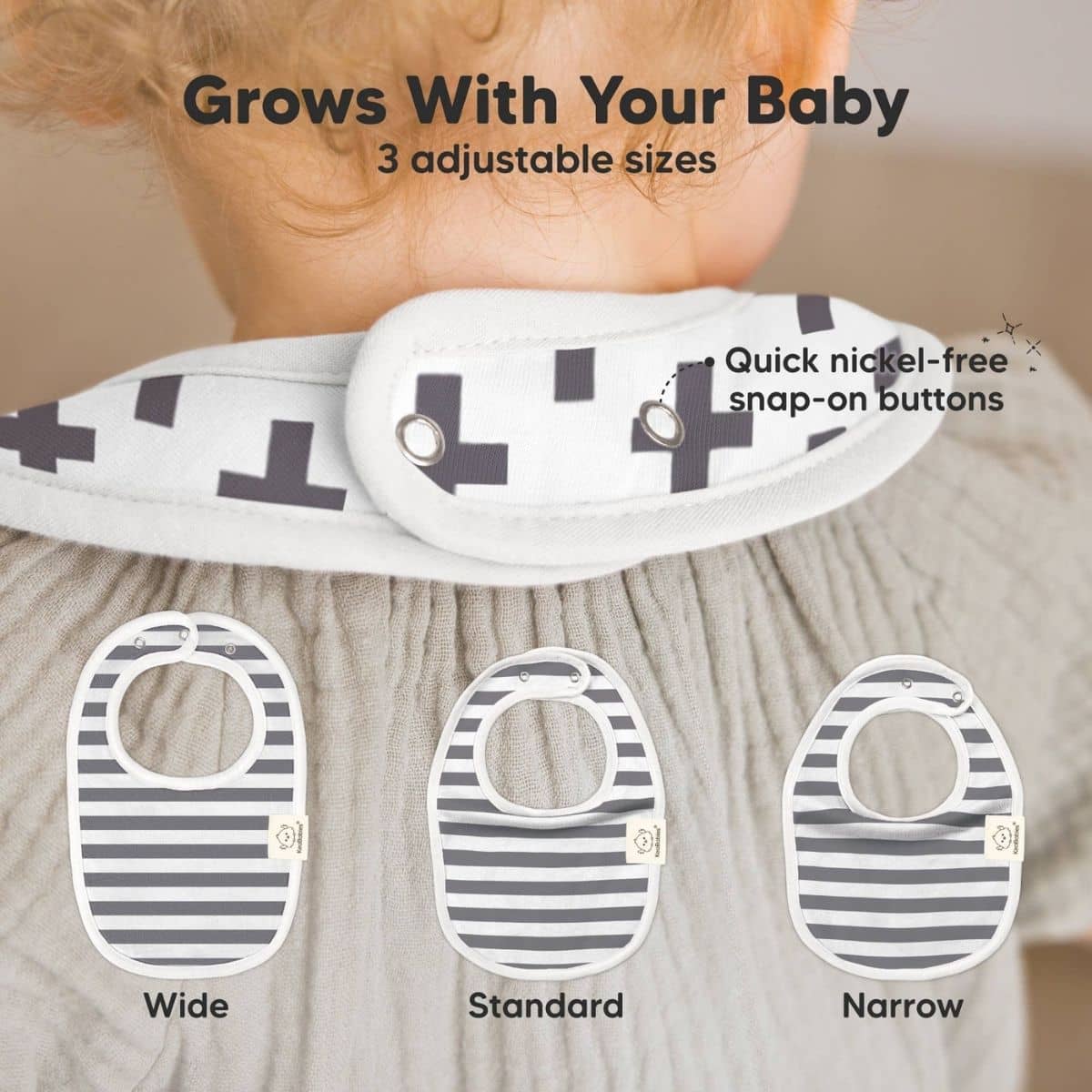 KeaBabies Urban Organic Baby Bibs Set - Grayscale