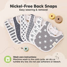 KeaBabies Urban Organic Baby Bibs Set - Grayscale