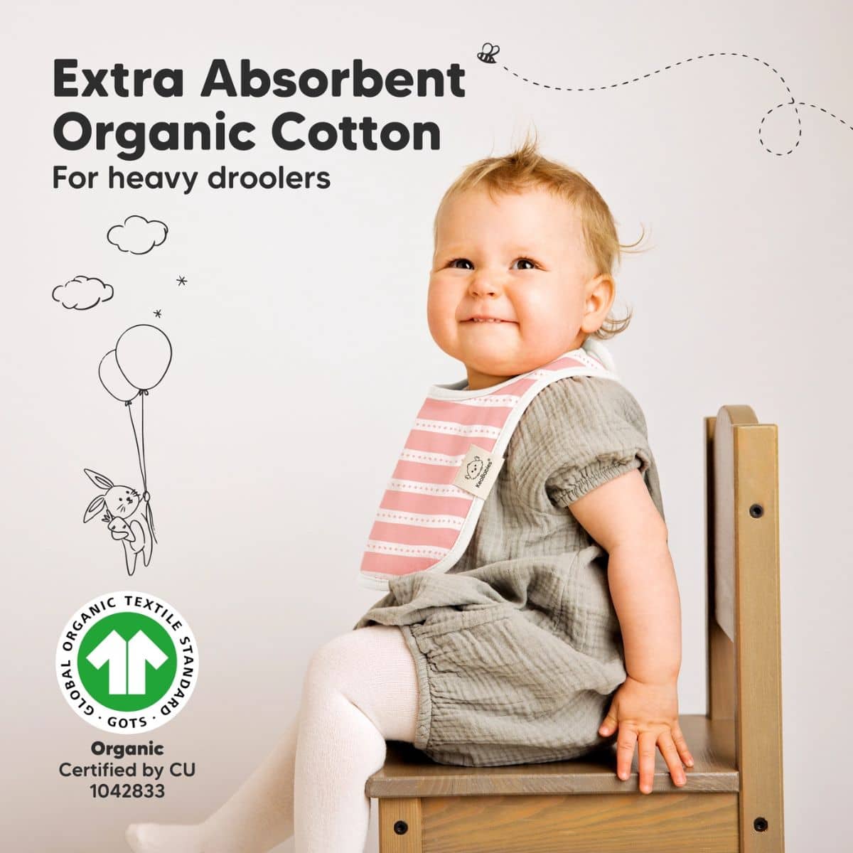 KeaBabies Urban Organic Baby Bibs Set - Sweet Charm